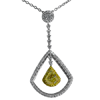 2.21ct.tw. Diamond Necklace. Center Fancy Intense Yellow Pear Shape 1.01ct. GIA Certified 18KTT DKN001049